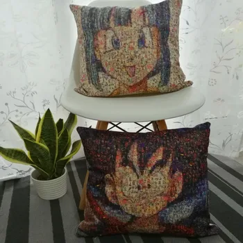 

Dragon Ball Z Puzzle Painting Soft Cotton Linen Cushion Covers 45x45cm Vintage Pillowcase For Sofa Home Decoration