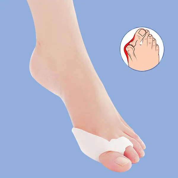 

2pcs=1pair Silicone Gel foot fingers Two Toe Separator thumb valgus protector Bunion adjuster Hallux Valgus Guard feet care