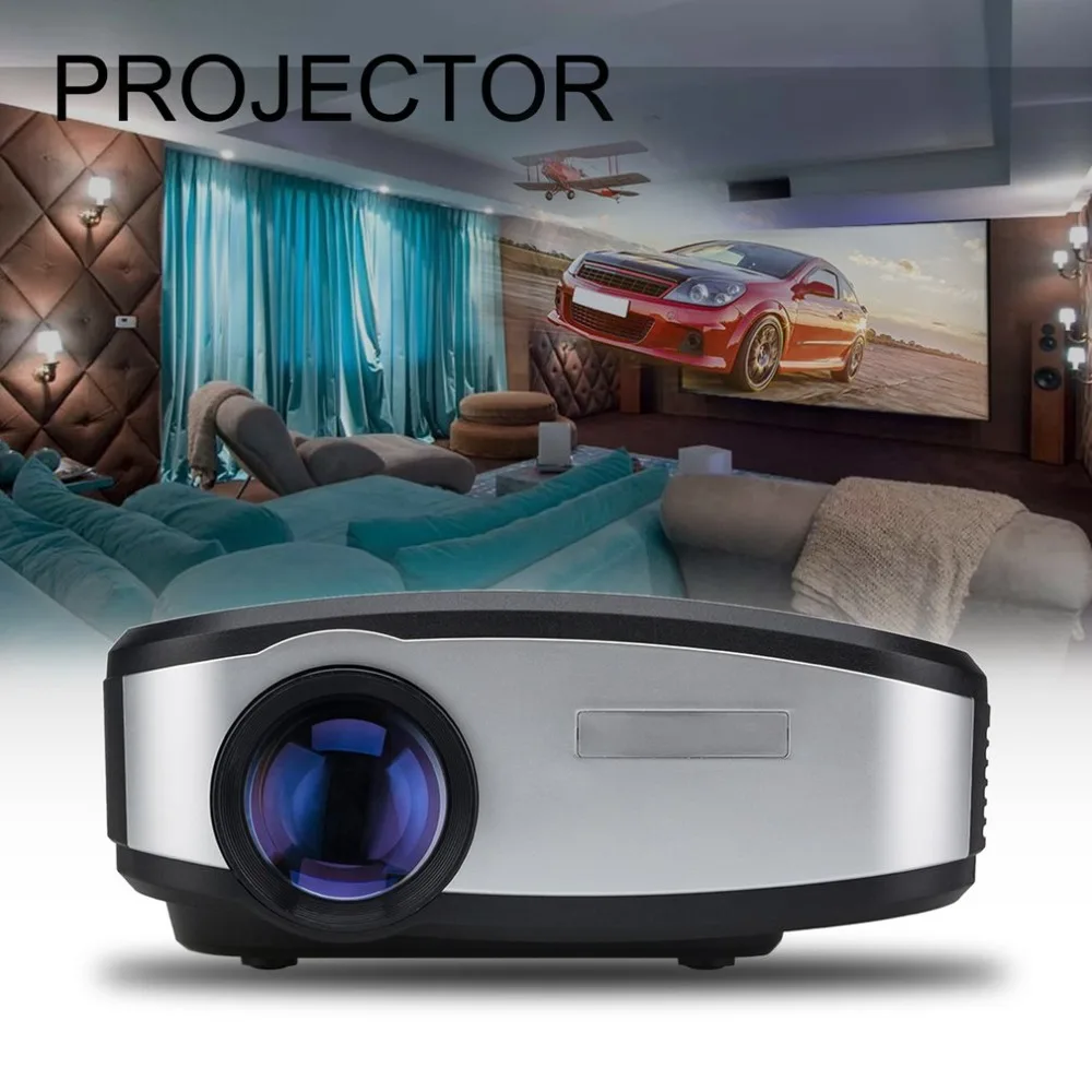 HOT Home Projector Mini Miniature Portable 1080P HD Projection Mini LED Projector For Home Theater Entertainment UK-Black