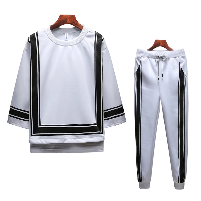 Vintage Track Suit Spring Summer Casual Jogger Sporting Tracksuit Hip