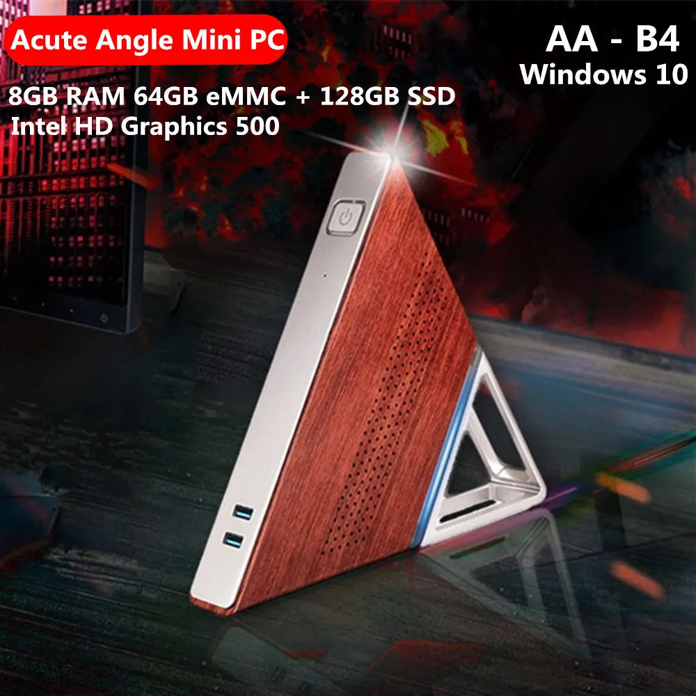Острый угол AA B4 DIY Мини ПК Intel Apollo Lake N3450 8 Гб RAM 64 EMMC + 128 SSD 2 4G 5 8G WiFi 1000 Мбит/с BT4.0 PK PIPO