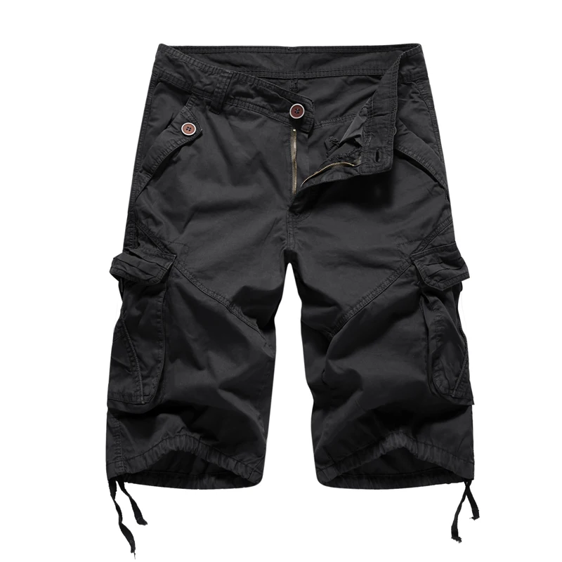 

Cargo Shorts Men 2019 Summer Solid Army Military Shorts Homme 100% Cotton Soft Fashion Brand Clothing 30-40 Drop Shipping