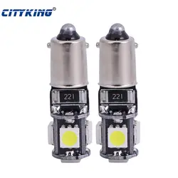 Бесплатная доставка 50 шт./лот BA9S LED Canbus 5SMD LED 5050 белый Canbus Ошибка Бесплатный Интерьер автомобиля H6W светодиодные лампы автомобиль-Стайлинг 12 В