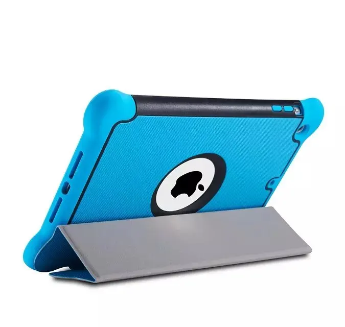 

PC+Silicone+PU 3 in 1 Hybrid Armor Silicon Shockproof Stand Case For iPad mini 4 Non-toxic Safe Smart Cover for ipad mini 4