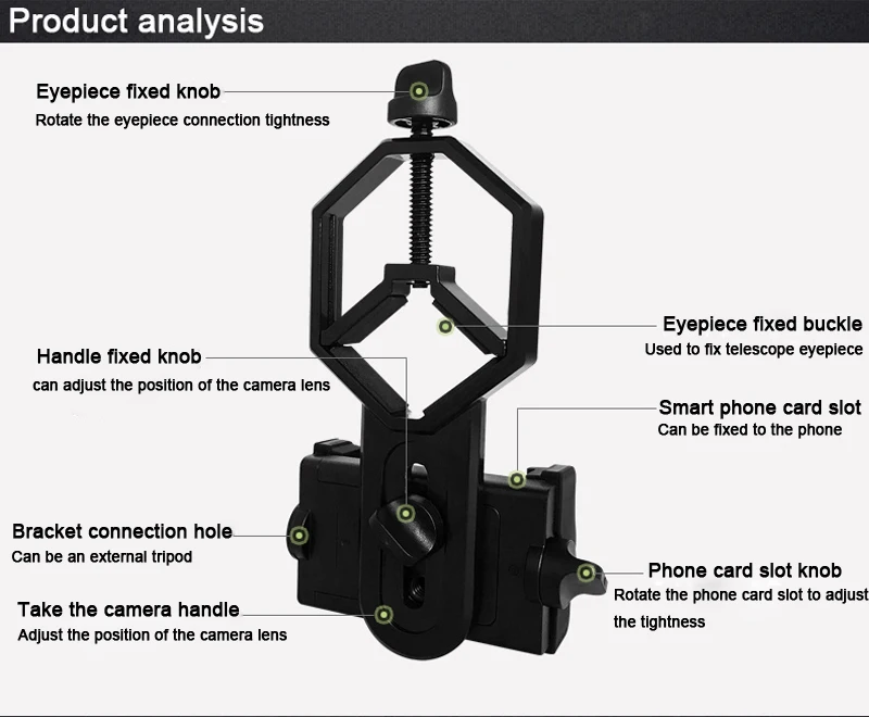 Универсальные аксессуары для крепления переходника камеры сотового телефона для монокуляр, Телескоп, Бинокль
