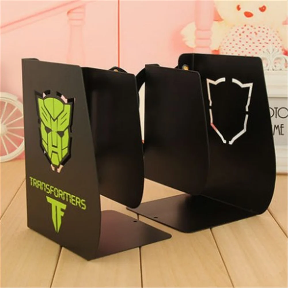 

Cheap Transformers Carton Metal Bookend Shelf Bookend Holder Office School Supplies Stationery 41 pattern for choose