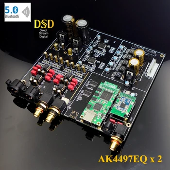 

NEW Dual-Core AK4497EQ Bluetooth 5.0 DAC Decoder board Support XMOS / Amanero I2S USB Input / XLR balanced Output