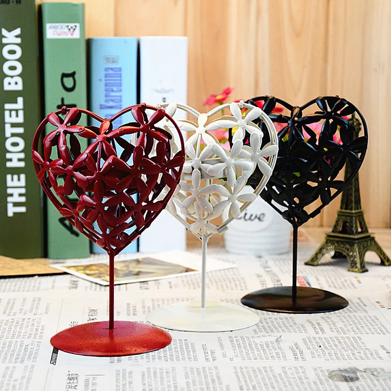 Creative Candlestick Heart Shape Candlesticks Hollow Candlestick Candle Holder Wedding Home