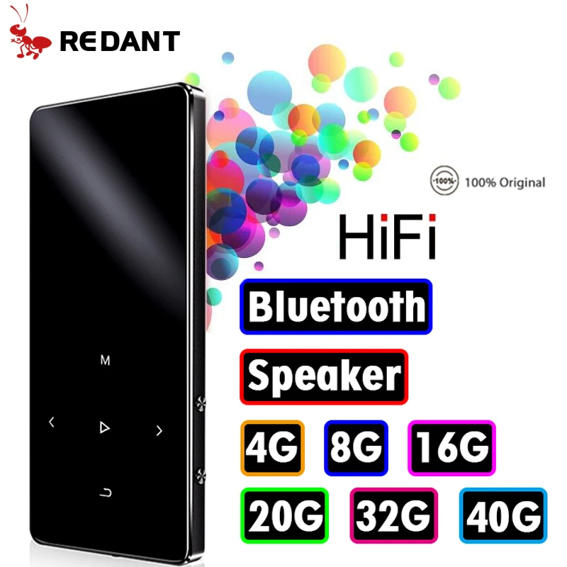 

MP3 Player with bluetooth Speaker touch keys hi fi fm radio mini USB mp3 sport MP 3 HiFi music player portable metal walkman