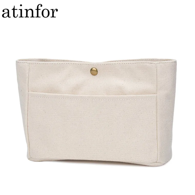 

atinfor Brand Eco Cotton Canvas Cosmetic Bags Insert Handbag Purse Organizer Bag in Bag Makeup Pouch