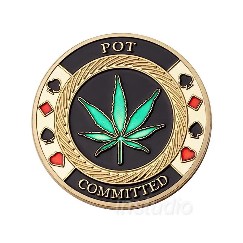

Poker chips commemorative medallion Lucky clover commemorative Coin Metal badge