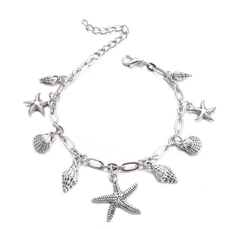 

High Quality Hot Boho Wave Turtle Pendant Anklets For Women 2018 Shell Anklet Bracelets On The Leg Bohemian Foot Ocean Jewelry