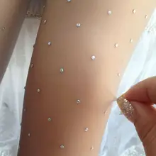1 шт., сексуальные модные дизайнерские женские тонкие блестящие стразы, колготки, колготки-чулки, Стрейчевые Колготки высокого качества