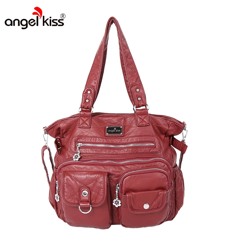 

Angelkiss Women Handbags PU Handbags Fashion Shoulder Diagonal Fashion Handbag Shoulder Strap Female Messenger Luggage Tote Bag