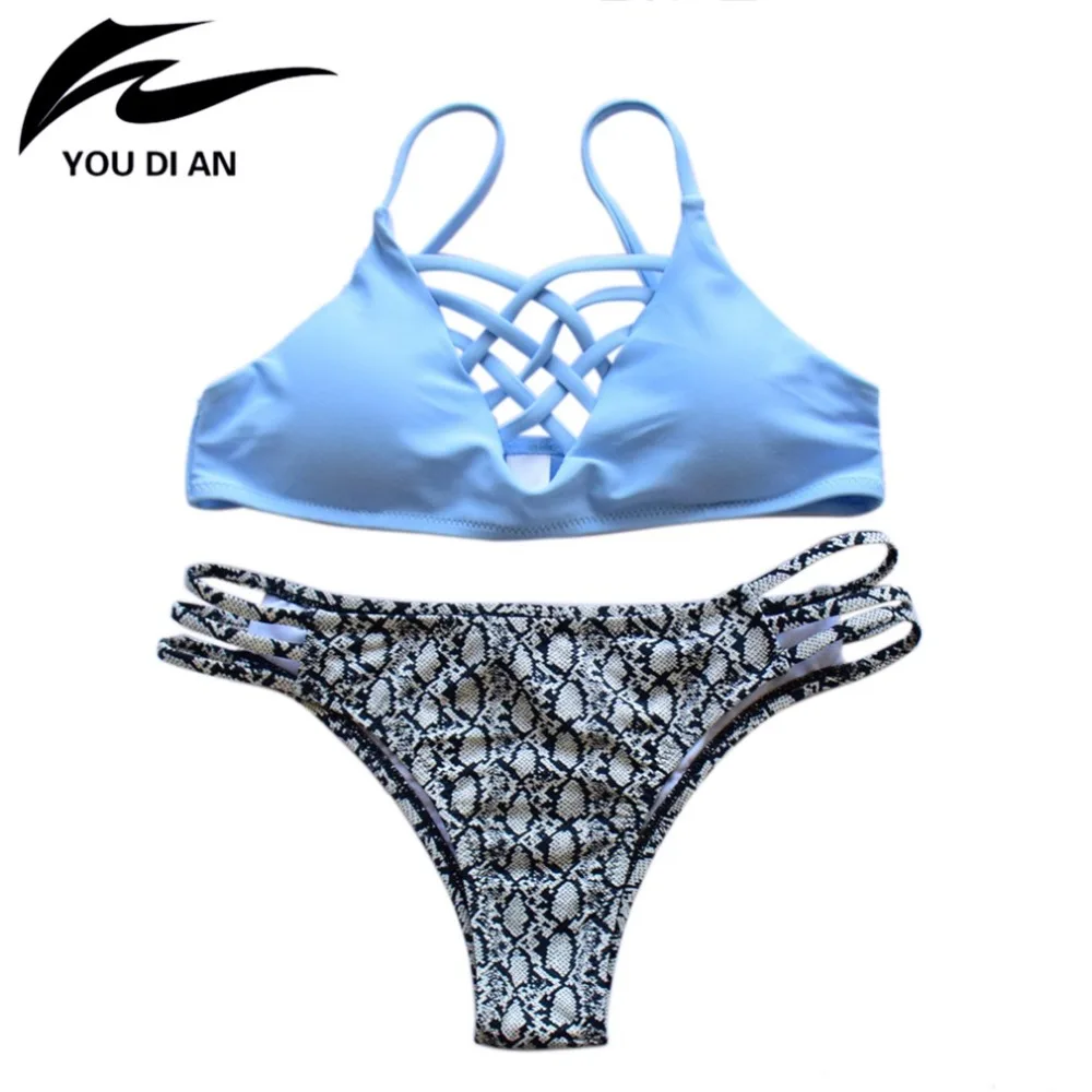 

YOUDIAN European American Style Women Swimsuit Swimwear Split Type Leopard Pattern Push-up Bikini Set Bathing Suit New Hot