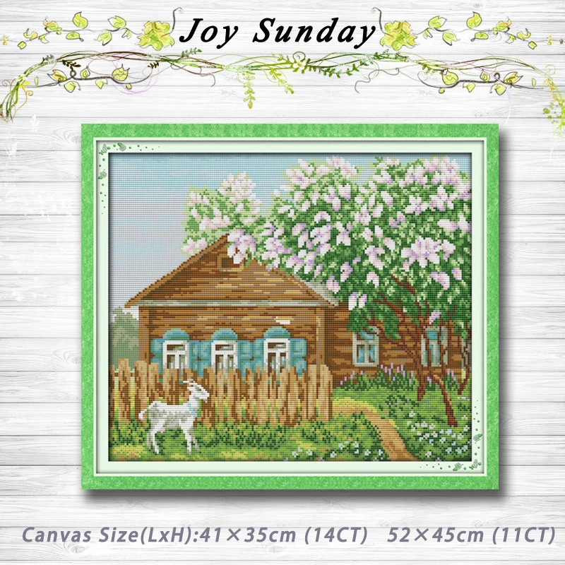 

Beautiful home sheep house flowers decor painting 14CT 11CT counted cross stitch kits embroidery set Needlework Set Home decor