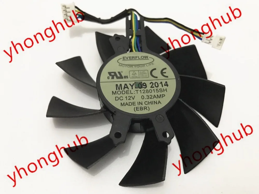 Вентилятор охлаждения сервера Everflow T128015SH 12 В постоянного тока 0 32 А 75x75