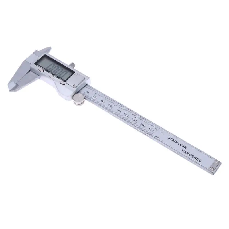 0-150mm 6 inch LCD Electronic Calipers Stainless Steel Digital Vernier Caliper Gauge Micrometer Angular Dial Tool Ruler Gauge