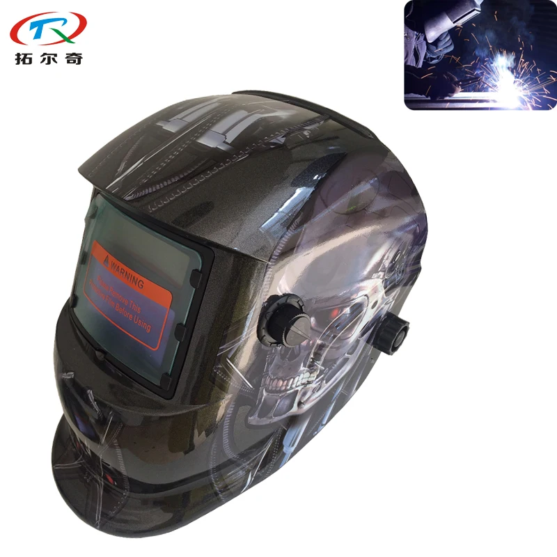 Black Terminator Pattern Solar Welding Helmet Chameleon Full Face