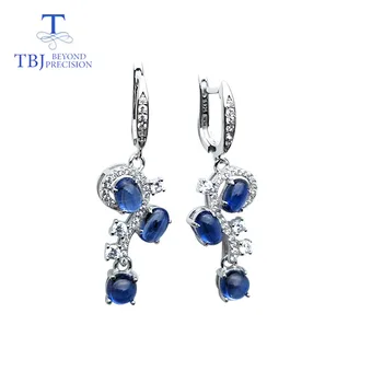 

TBJ,blue kyanite musical notation earrings natural gemstone 925 sterling silver fine jewelry for girl wedding & Anniversary gift