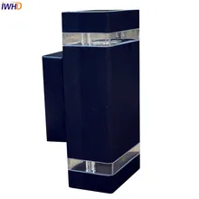 Iwhd современный настенный светильник Открытый Водонепроницаемый крыльцо балкон сад Наружное освещение Настенный светильник светодиодный Luces снаружи Освещение