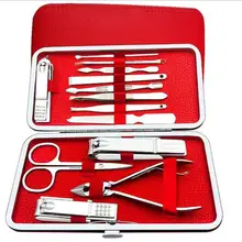 13 шт. маникюрные инструменты для ногтей набор Ушная ложка ножницы для ногтей кусачки для ногтей инструмент для педикюра нож для кутикулы Ложка Толкатель кусачки