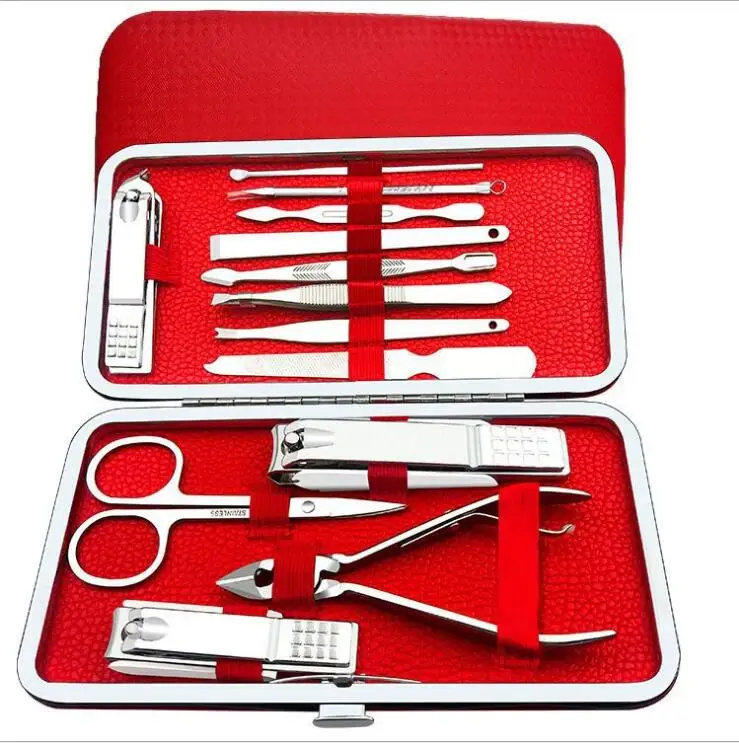 

13Pcs Nail Art Manicure Tools Kits Set Ear Spoon Nail Scissors Nail Clippers Tool Pedicure Knife Cuticle Spoon Pusher Nippers