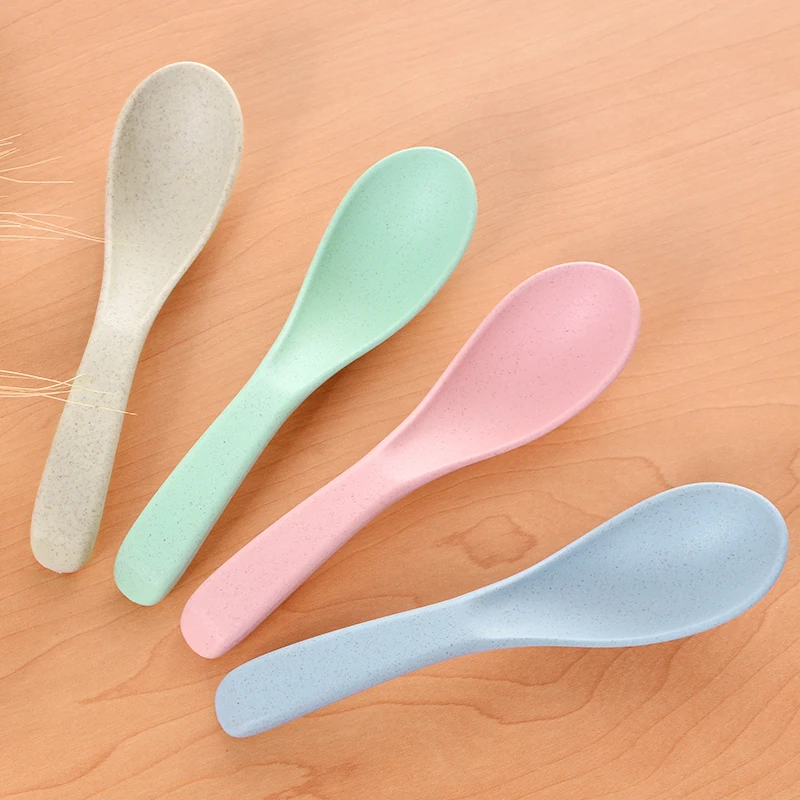 Creative Wheat Straw spoon 4PCS/Set Soup Spoon Smooth Handle Ladle