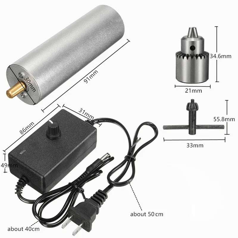 С источником питания от постоянного тока, 6 V-24 V Мини электрическая ручная дрель 385 двигатель постоянного тока с JT0 патрон Регулируемый Скорость DIY инструмент для печатной платы деревообрабатывающий Алюминий