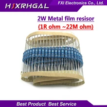 200pcs 2W 1R~2.2M 1% Metal film resistor series 100R 220R 1K 1.5K 2.2K 4.7K 10K 22K 47K 100K 100 220 1K5 2K2 4K7 ohm