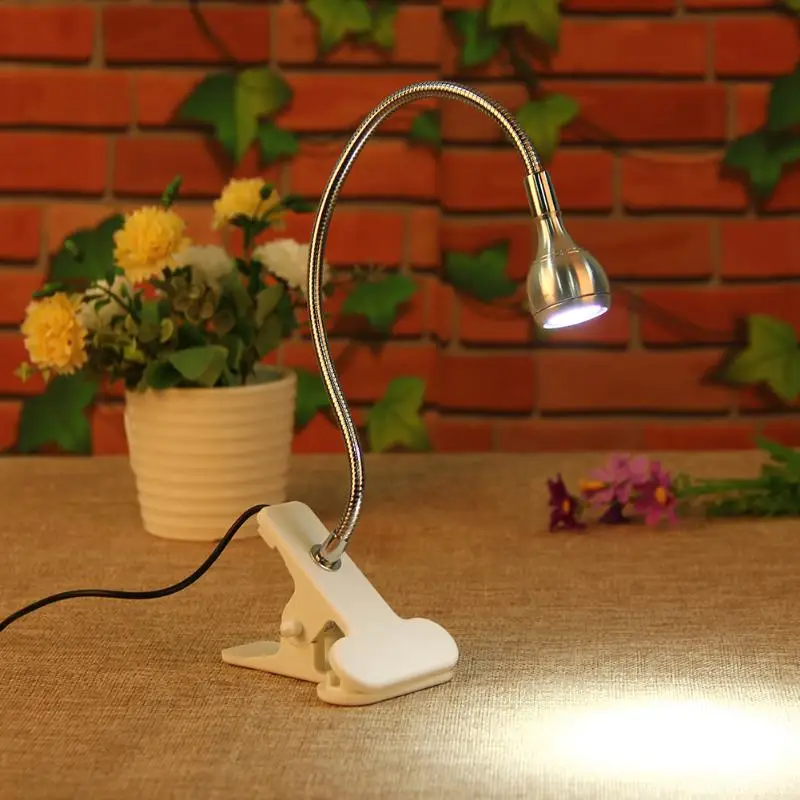 Новая гибкая USB Светодиодная лампа для чтения с зажимом для кровати, настольная лампа для чтения книг