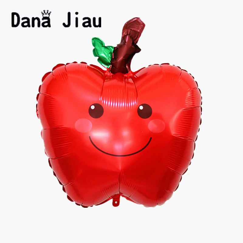 

NEW red apple fruit foil balloon happy birthday balloons watermelon pineapple orange wedding holiday festival decoration toy