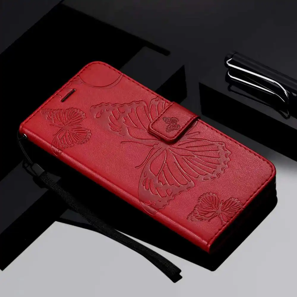 Флип чехол для Xiaomi Redmi Y1 S2 4A 4х6 стеклянная рамка для 6A 7 8A Примечание 4X 5A 6 7 8 Pro из искусственной кожи чехол-бумажник чехол для Redmi 6A чехол для телефона - Цвет: Красный