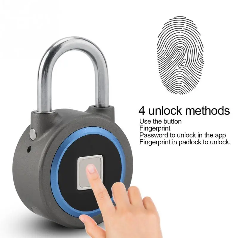 Rechargable Padlock Keyless Anti theft lock Wireless Smart Locks Mobile