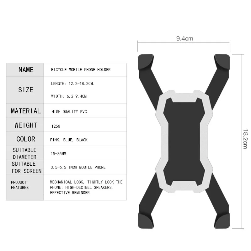 DOITOP 360 Degree Rotating Portable Universal Bike Adjustable 3.5-7 inch Mobile Phone Mount Holder For CellPhone Accessories