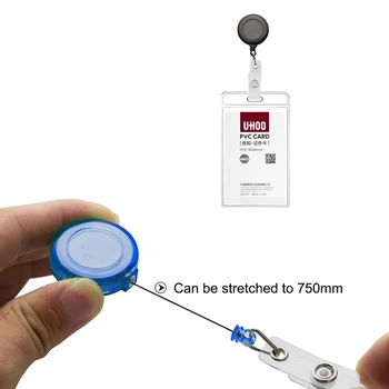 

2pcs/lot Work ID Card Badge Holder Retractable Badge Reel School Office Company Name Tag Ski Pass Snap Button Supply Stationery