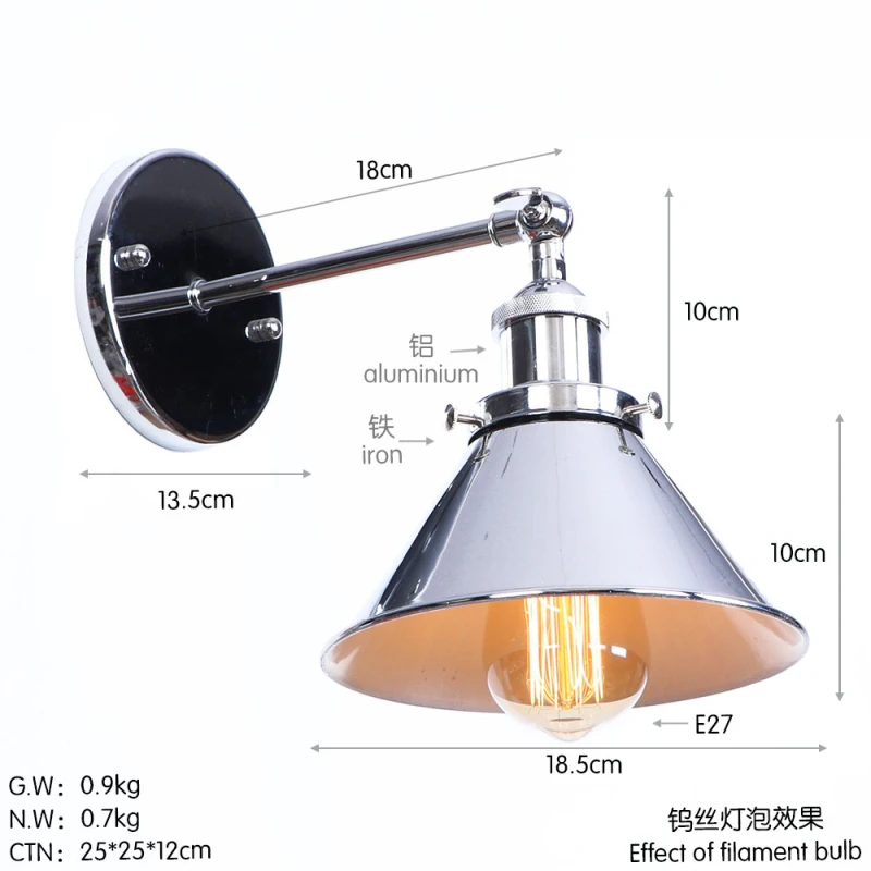 American Retro Country Simple Idea Personality Fashion Decoration LED Lamp Bedside Wall Light Multicolor Bedroom / Living Room
