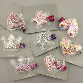 

Korean Cute Baby Hair Clips for Girls Glitter Sequins Star Crown Heart Hair Accessories Hair Bows Kids Hairpin Hair Pin 50PCS