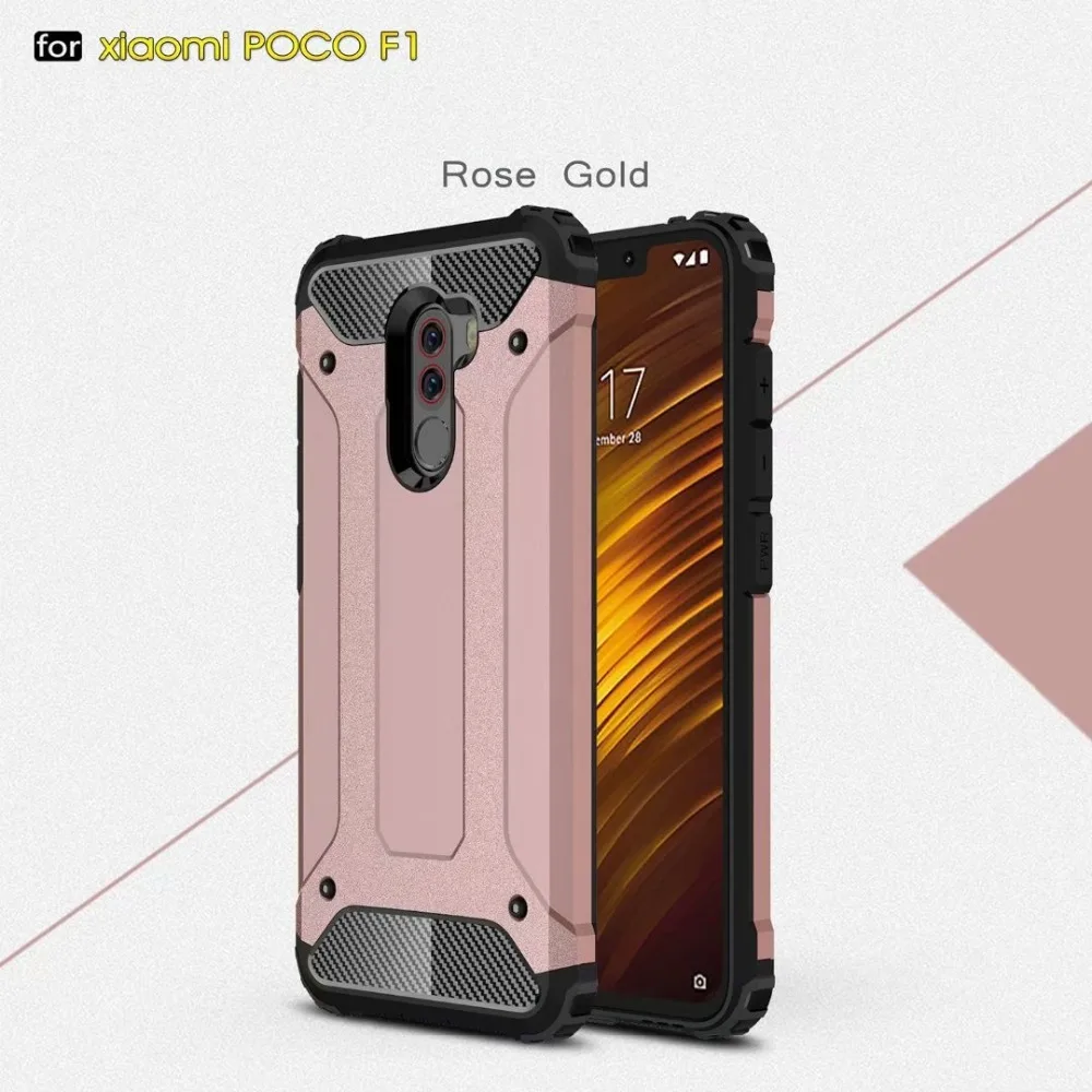 Для Xiaomi Pocophone F1 чехол Чехол Броня тонкий жесткий силиконовый для телефона Poco Global
