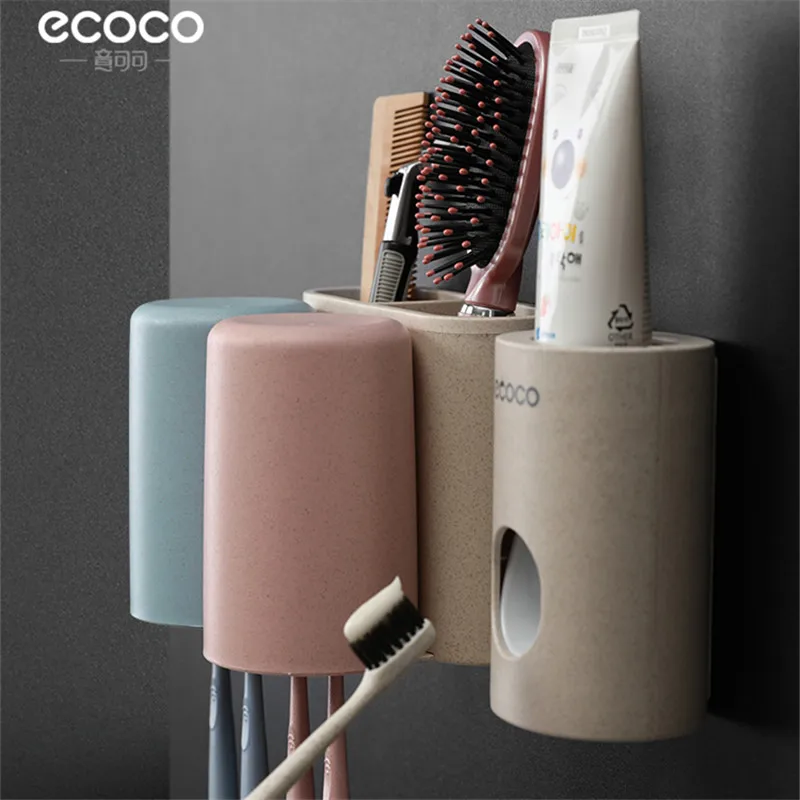 

Toothbrush Holder Wall-suction Wall-hanging Toothpaste Squeezer Fully Automatic Perforation-free Toilet Squeezer Set