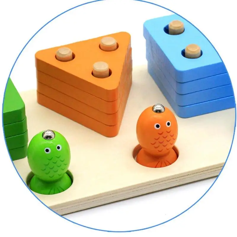 Детские деревянные цифровые игрушки для рыбалки, детские блоки для игры в шахты, Детские Игрушки для раннего обучения, образовательная интерактивная игрушка