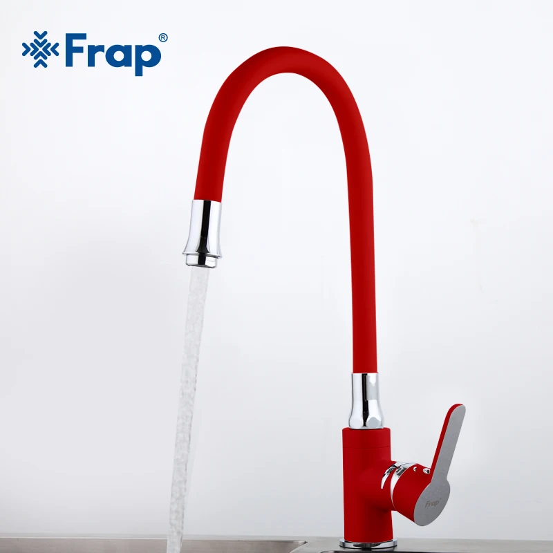  Frap red Brass Universial Rotary Flexible Kitchen Mixer Color Faucet Pull Down Sink Tap Single Hand - 32838218620