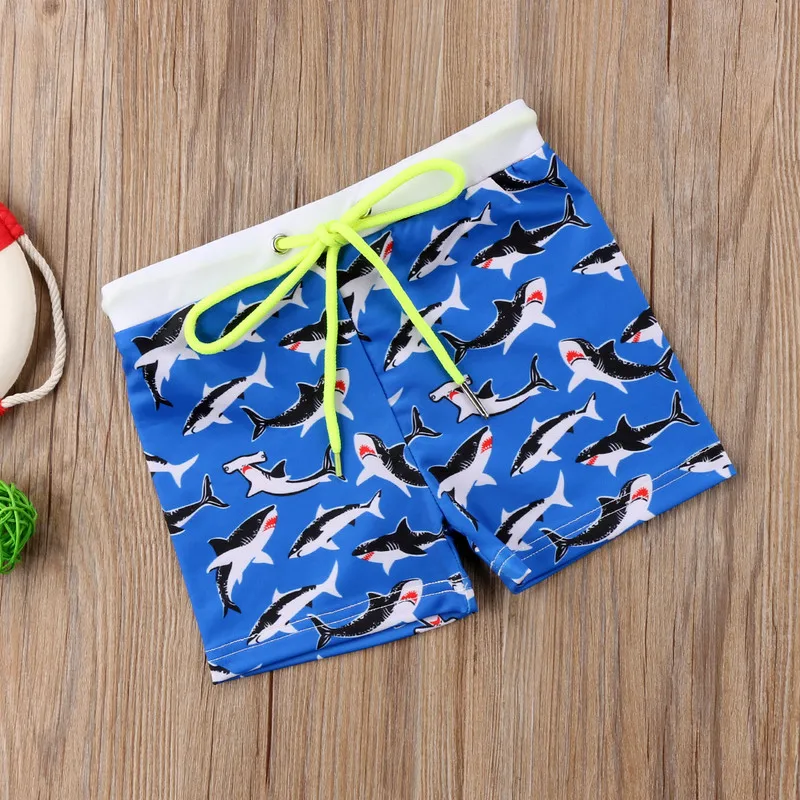 

2019 Summer Boys Swimming Shorts Trunks Shark Stripe Boxers Swim Lace Casual Slim Shorts Pants Swimwear Kids