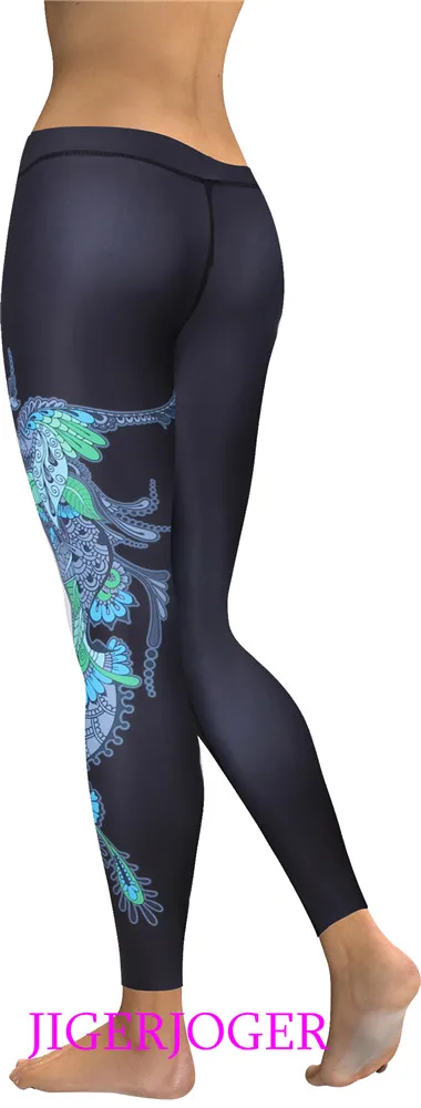 High Waist Teal Blue Green Phoenix (2)
