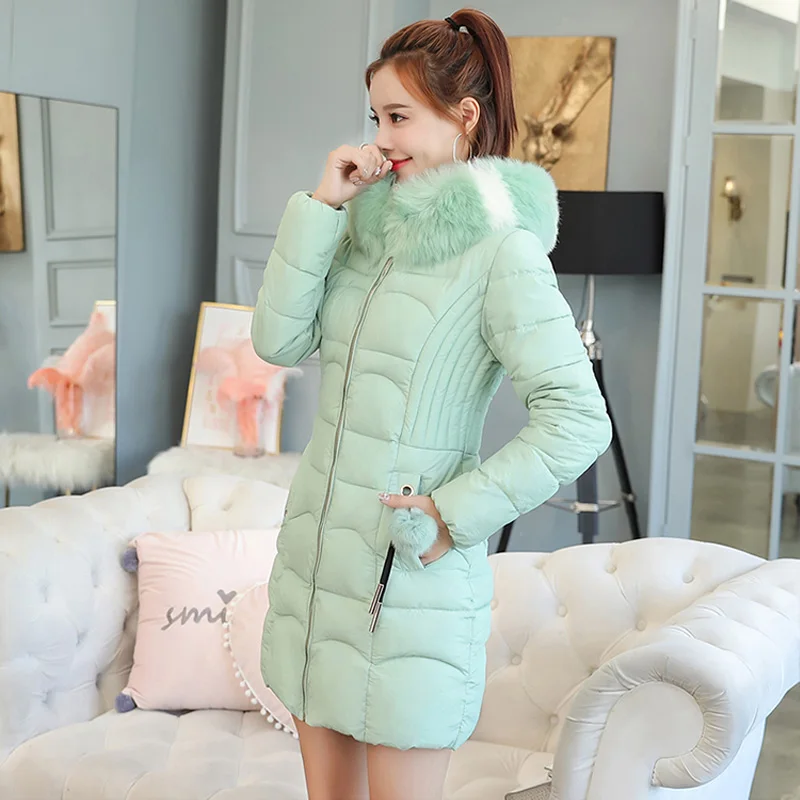 QIHUANG Women's Winter Down Jackets Fashion Big Fur Collar Hooded Medium Long Women Coat Duck Down Padded Parkas Slim Warm Coat QIHUANG Women's Winter Down Jackets Fashion Big Fur Collar Hooded Medium Long Women Coat Duck Down Padded Parkas Slim Warm Coat