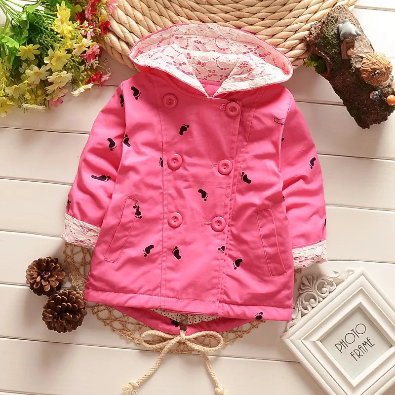 Casaco infantil/пальто для малышей; Верхняя одежда; roupa infantil feminina; Милая Детская куртка; кардиган с капюшоном для маленьких девочек; плащ;