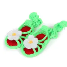 10 пар/лот; Новинка; креативные мягкие туфли для маленьких мальчиков и девочек с цветами; ручная вязка; обувь для малышей; детская кроватка; 11 см