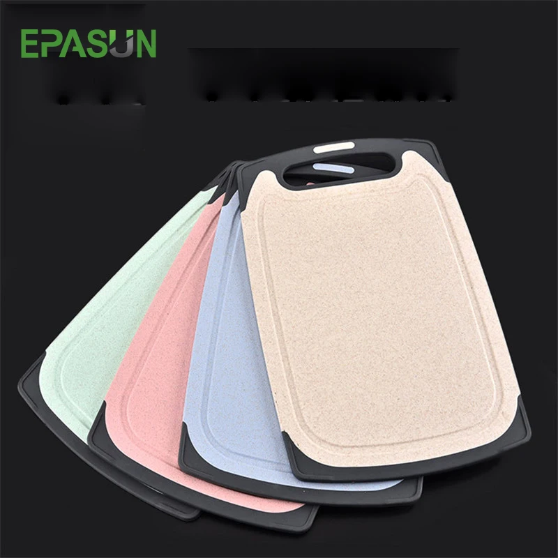 

EPASUN Chopping Board Wheat Straw Kitchen Cutting Board Block Plastic Non-Slip Tagliere Meat Fruit Food Vegetable Board Tools