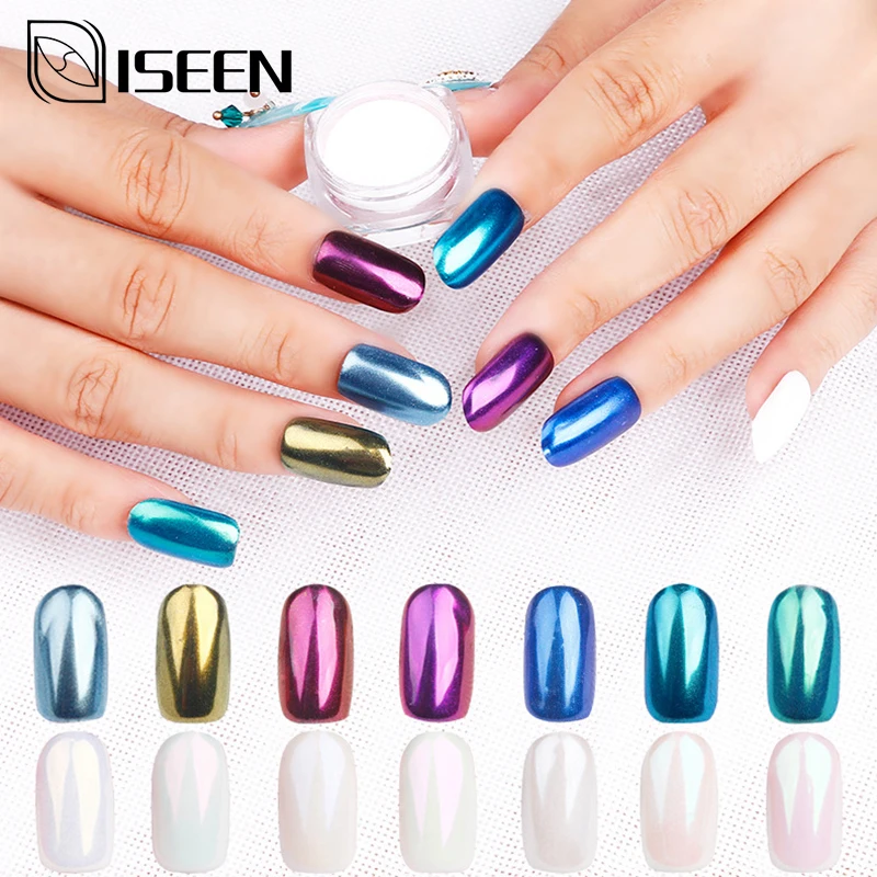 

Seashell Chameleon Mirror Nail Powder Glitters Aurora Pearlescen Shell Nail Art Chrome Pigment Dust Manicure Decoration