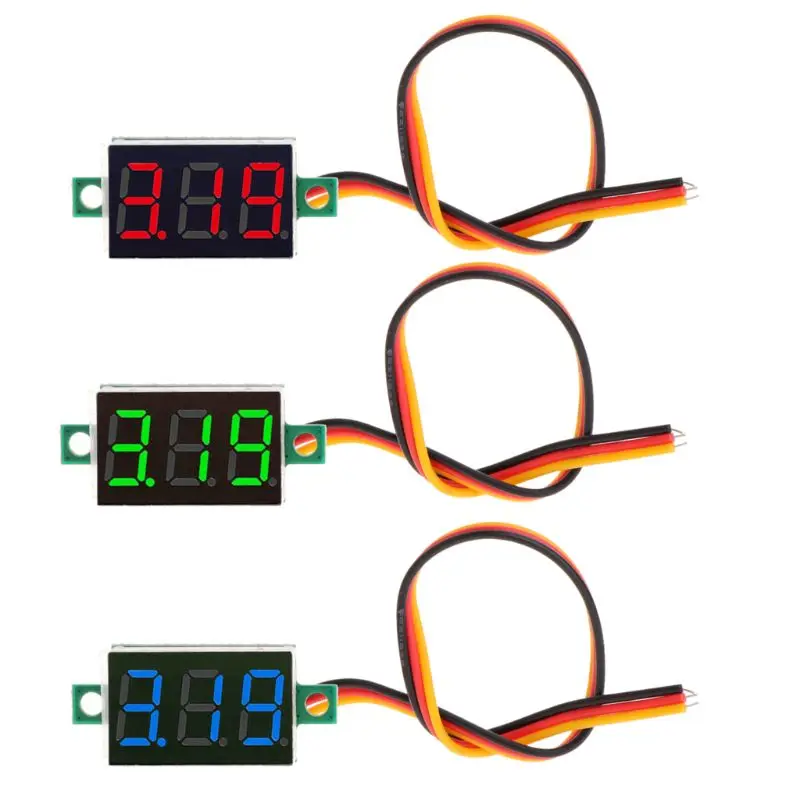 10pcs DC 0-100V 3-Wire Voltmeter 3-Digital LED Display Volt Meter Voltage Tester